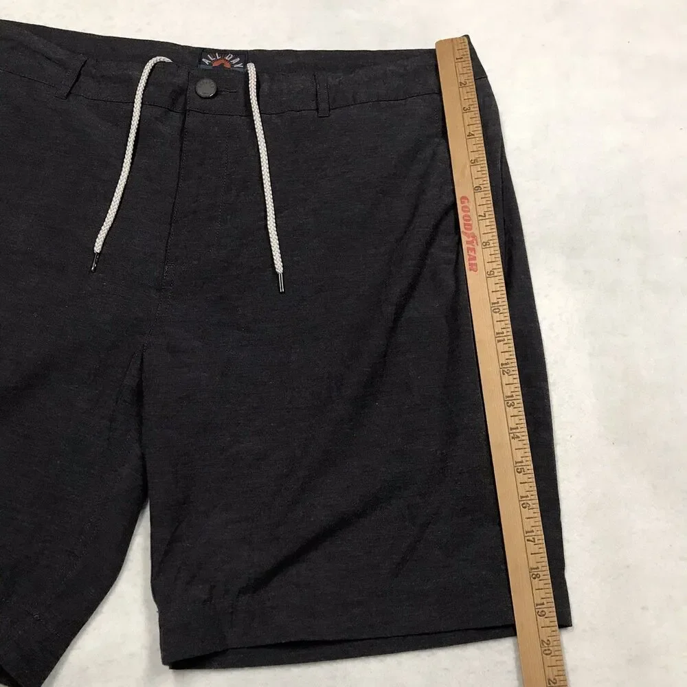 FAHERTY All Day Shorts Men 36 Black Dark Charcoal Performance Stretch Golf Beach